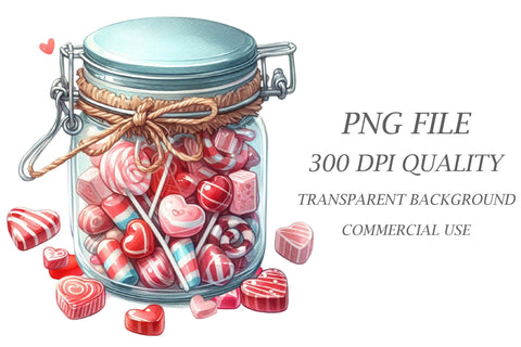 Romantic Candy Jars Clipart Sublimation Rupkotha 