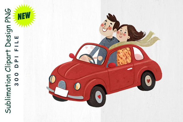 Romantic Car Ride Sublimation Clipart Sublimation Regulrcrative 