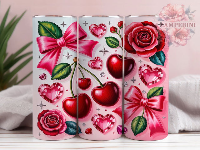Romantic Classic Valentine Hearts Tumbler, Romantic Love Pattern, Classic Heart Design, 20Oz Sublimation Wrap, Sweet Valentine Art, Elegant Heart Texture, Tumbler Sublimation Sublimation Li Zamperini 