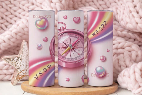 Romantic Compass 20oz Tumbler Wrap Sublimation DesignSVG 