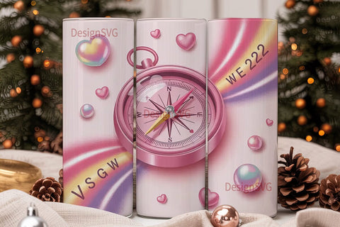 Romantic Compass 20oz Tumbler Wrap Sublimation DesignSVG 