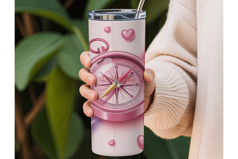 Romantic Compass 20oz Tumbler Wrap Sublimation DesignSVG 