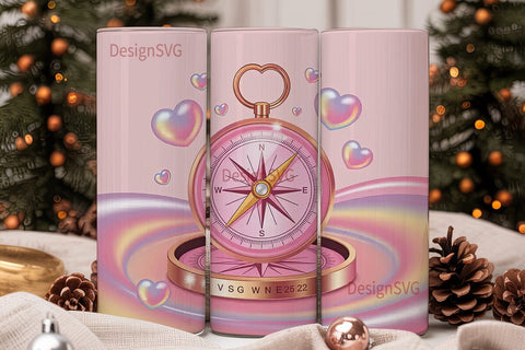 Romantic Compass 20oz Tumbler Wrap Sublimation DesignSVG 