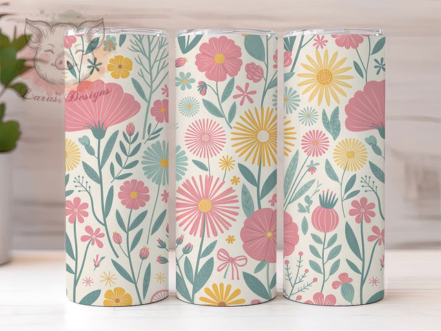 Romantic Coquette Floral Tumbler, Cute Flower Tumbler, Girly Floral Wrap, Romantic Coquette Wrap, Elegant Flower Wrap, Sublimation Design, Trendy Gift Idea Sublimation Lara' s Designs 