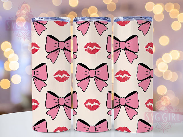 Romantic Coquette Valentine Tumbler, V-Day Bow Wrap, Cute Valentine Cup, Girly Sublimation Design, Valentine Gift Tumbler, Sweet Coquette Wrap, Adorable Love Cup Sublimation SvggirlplusArt 