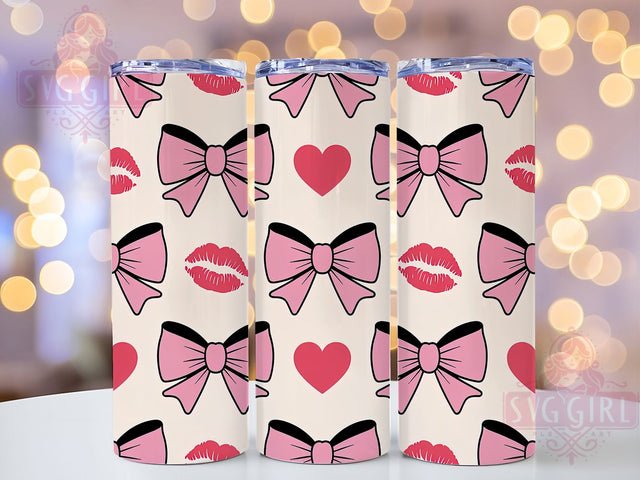 Romantic Coquette Valentine Tumbler, V-Day Bow Wrap, Cute Valentine Cup, Girly Sublimation Design, Valentine Gift Tumbler, Sweet Coquette Wrap, Adorable Love Cup Sublimation SvggirlplusArt 