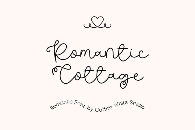 Romantic Cottage Font Cotton White Studio 