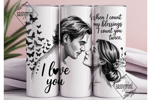 Romantic Couple 20oz Tumbler Wrap Sublimation sassyprint 
