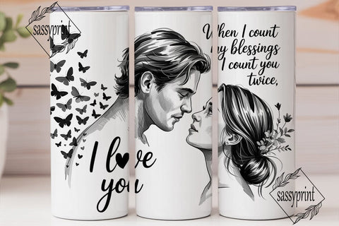 Romantic Couple 20oz Tumbler Wrap Sublimation sassyprint 