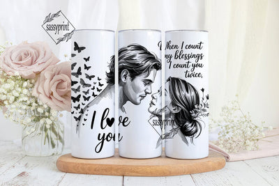 Romantic Couple 20oz Tumbler Wrap Sublimation sassyprint 