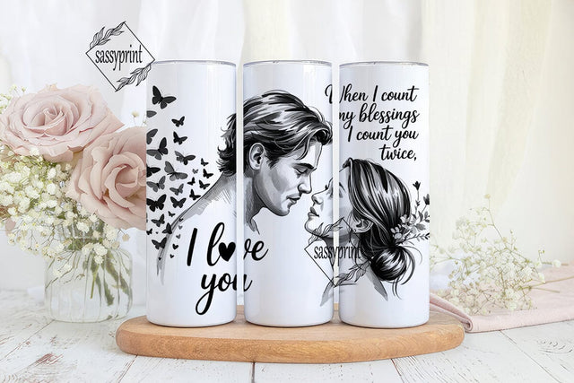 Romantic Couple 20oz Tumbler Wrap Sublimation sassyprint 