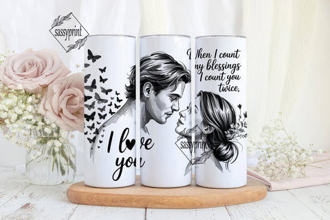 Romantic Couple 20oz Tumbler Wrap Sublimation sassyprint 