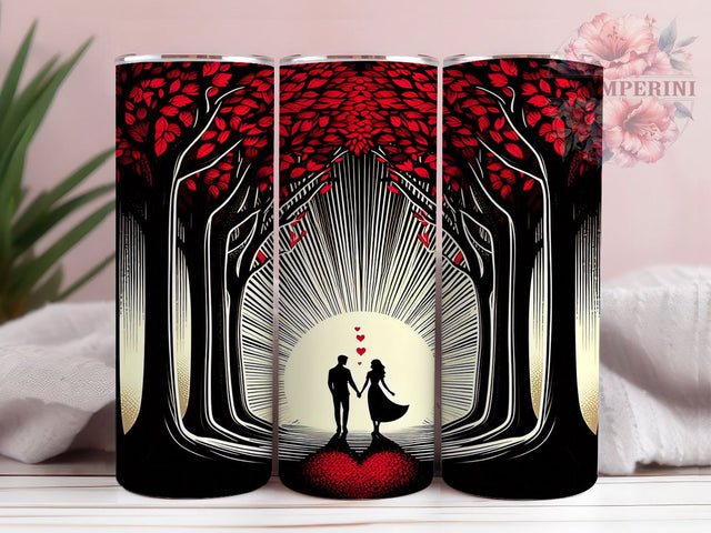 Romantic Couple Anniversary Tumbler, His and Hers Pattern, Romantic Love Design, 20Oz Sublimation Wrap, Sweet Couple Art, Elegant Anniversary Texture, Tumbler Sublimation Sublimation Li Zamperini 