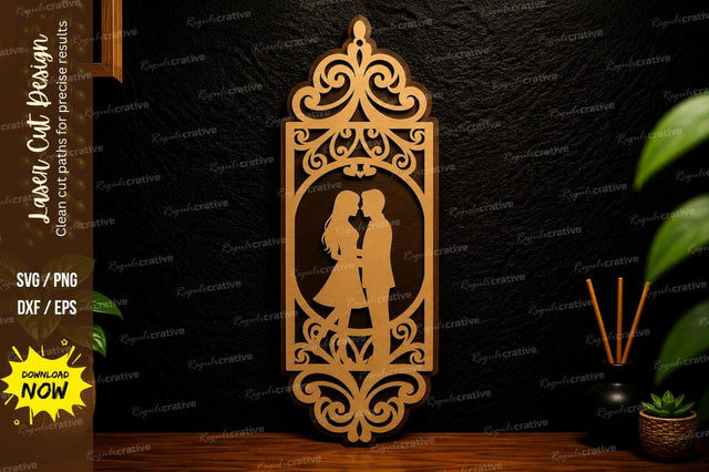 Romantic Couple Frame Laser Cut Svg Design SVG Regulrcrative 