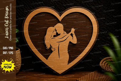Romantic Couple Heart Laser Cut Svg Design SVG Regulrcrative 
