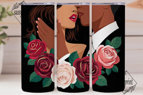 Romantic Couple Roses 20oz Tumbler Wrap Sublimation sassyprint 