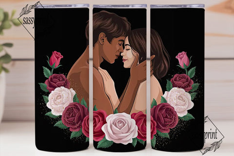 Romantic Couple Roses 20oz Tumbler Wrap Sublimation sassyprint 