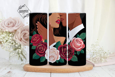 Romantic Couple Roses 20oz Tumbler Wrap Sublimation sassyprint 