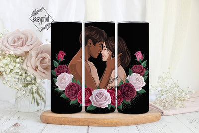 Romantic Couple Roses 20oz Tumbler Wrap Sublimation sassyprint 