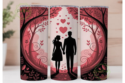 Romantic Couple Silhouette 20oz Tumbler Sublimation PixelChick 