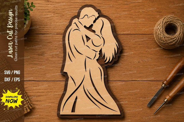 Romantic Couple SVG | Love Silhouette Laser Cut File | Glowforge CNC DXF PNG EPS SVG Regulrcrative 
