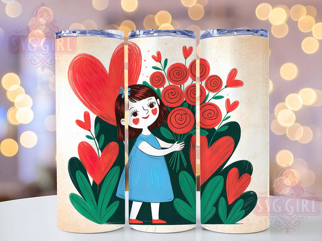 Romantic Cupid Valentine Tumbler, Cupid Valentine Wrap, Romantic Love Cup, 20oz Sublimation Wrap, Stylish Valentine Design Tumbler, Artistic Cupid Cup, Heart Love Theme Wrap Sublimation SvggirlplusArt 