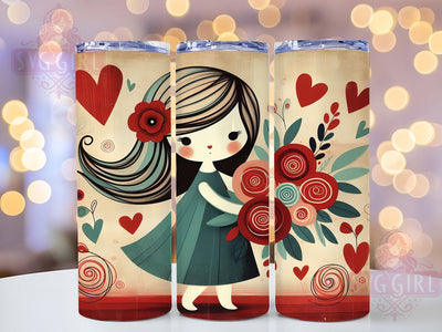 Romantic Cupid Valentine Tumbler, Cupid Valentine Wrap, Romantic Love Cup, 20oz Sublimation Wrap, Stylish Valentine Design Tumbler, Artistic Cupid Cup, Heart Love Theme Wrap Sublimation SvggirlplusArt 