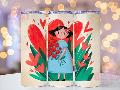 Romantic Cupid Valentine Tumbler, Cupid Valentine Wrap, Romantic Love Cup, 20oz Sublimation Wrap, Stylish Valentine Design Tumbler, Artistic Cupid Cup, Heart Love Theme Wrap Sublimation SvggirlplusArt 