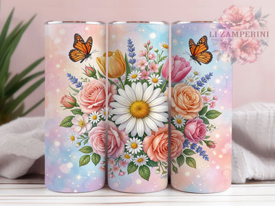 Romantic Daisy Bouquet 20oz Tumbler, Romantic Daisy, Daisy Bouquet, Romantic Tumbler, Daisy Tumbler, 20oz Tumbler, Floral Tumbler, Tumbler Wrap Sublimation Li Zamperini 