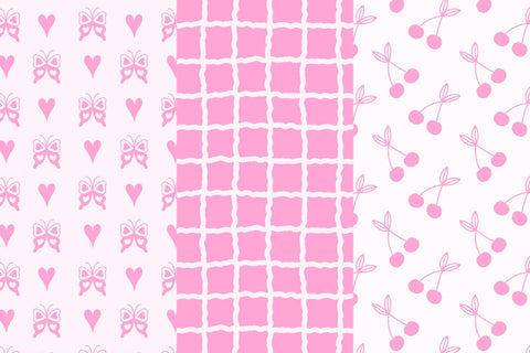 Romantic Doodle Seamless Patterns & Papers Digital Pattern Rin Green 