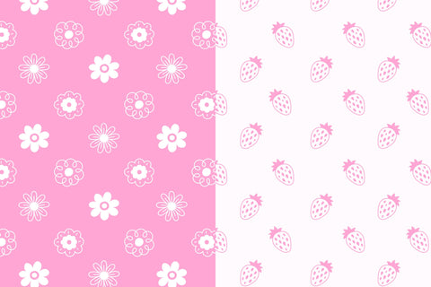 Romantic Doodle Seamless Patterns & Papers Digital Pattern Rin Green 