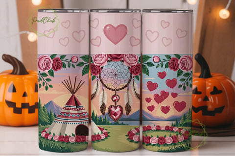 Romantic Dreamcatcher Teepee Tumbler Sublimation PixelChick 