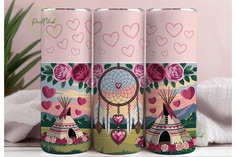 Romantic Dreamcatcher Teepee Tumbler Sublimation PixelChick 