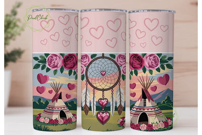 Romantic Dreamcatcher Teepee Tumbler Sublimation PixelChick 