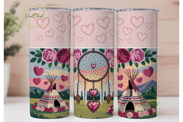 Romantic Dreamcatcher Teepee Tumbler Sublimation PixelChick 