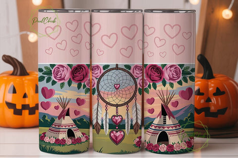 Romantic Dreamcatcher Teepee Tumbler Sublimation PixelChick 