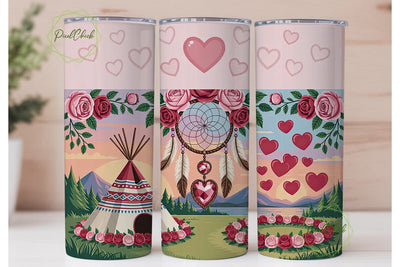 Romantic Dreamcatcher Teepee Tumbler Sublimation PixelChick 