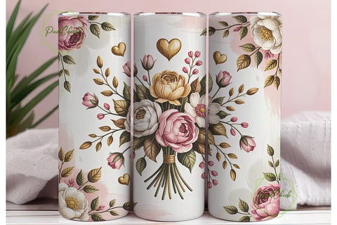 Romantic Floral 20oz Tumbler Wrap Sublimation PixelChick 