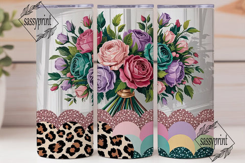 Romantic Floral 20oz Tumbler Wrap Sublimation sassyprint 