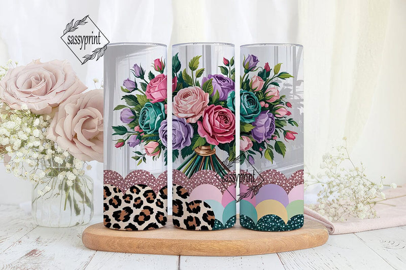 Romantic Floral 20oz Tumbler Wrap Sublimation sassyprint 