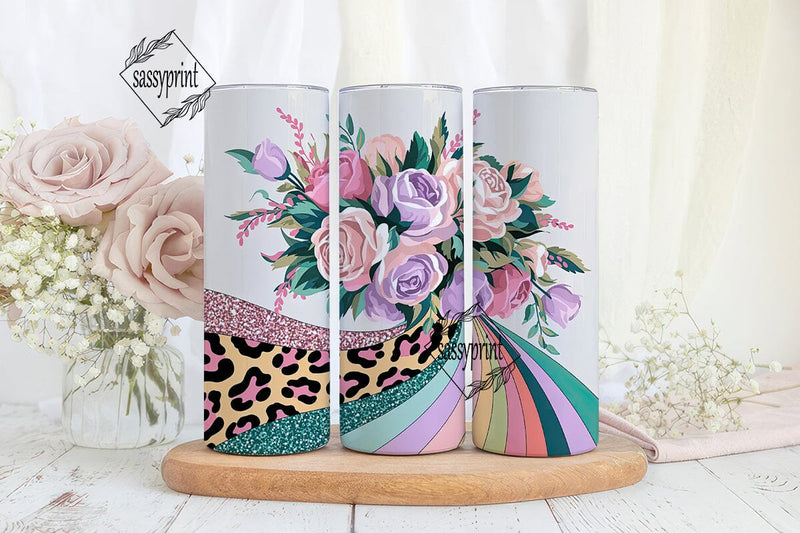 Romantic Floral 20oz Tumbler Wrap Sublimation sassyprint 