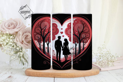 Romantic Forest Heart 20oz Tumbler Wrap Sublimation sassyprint 
