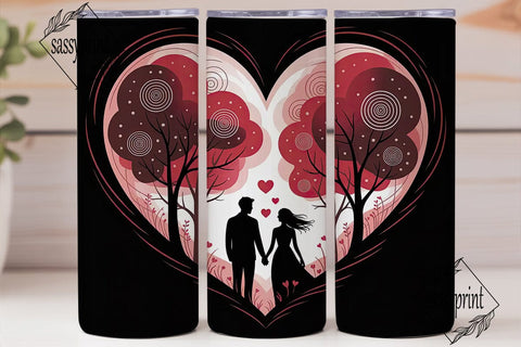 Romantic Forest Heart 20oz Tumbler Wrap Sublimation sassyprint 