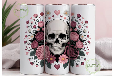 Romantic Gothic Skull 20oz Tumbler Wrap Sublimation PixelChick 