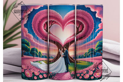 Romantic Heart Tree 20oz Tumbler Wrap Sublimation sassyprint 