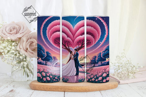 Romantic Heart Tree 20oz Tumbler Wrap Sublimation sassyprint 