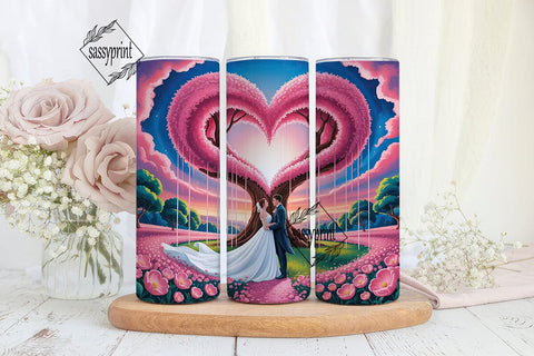 Romantic Heart Tree 20oz Tumbler Wrap Sublimation sassyprint 