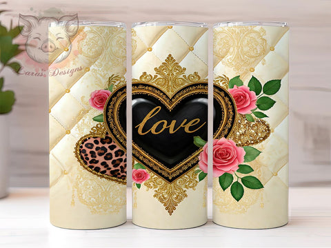Romantic Heart Valentines Day Tumbler, Love Tumbler Wrap, 20oz Sublimation Design, Romantic Gift Idea, Heart Design Tumbler, Personalized Valentines Gift, Cute Love Mug Sublimation Lara' s Designs 