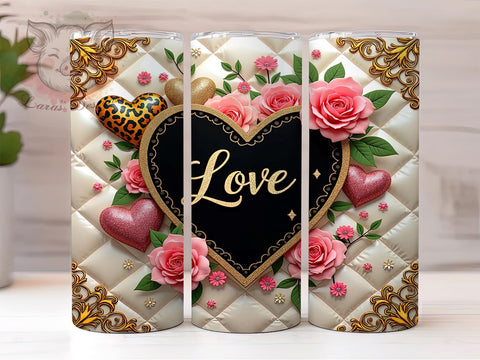 Romantic Heart Valentines Day Tumbler, Love Tumbler Wrap, 20oz Sublimation Design, Romantic Gift Idea, Heart Design Tumbler, Personalized Valentines Gift, Cute Love Mug Sublimation Lara' s Designs 