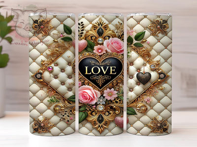 Romantic Heart Valentines Day Tumbler, Love Tumbler Wrap, 20oz Sublimation Design, Romantic Gift Idea, Heart Design Tumbler, Personalized Valentines Gift, Cute Love Mug Sublimation Lara' s Designs 